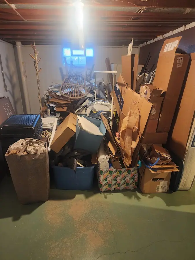 Roll-off dumpster container at job site for Yard Waste Dumpster Rental in Warminster